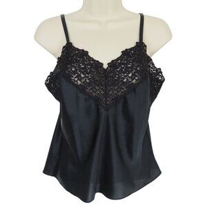 Wacoal Small 81009 Black Lace V Neck Spaghetti Strap Cami Sleep Tank Top Shirt